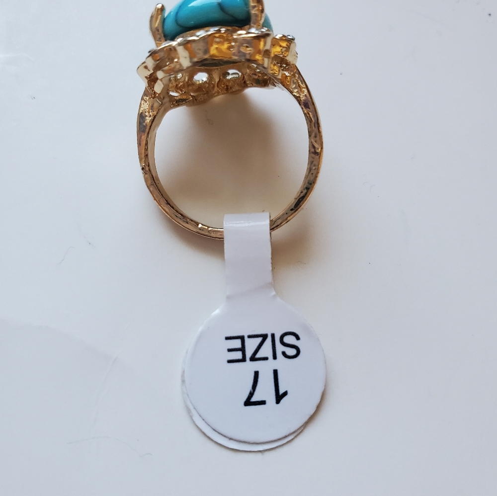 Turquoise Gold Sparkle Ring - Picture 3 of 3